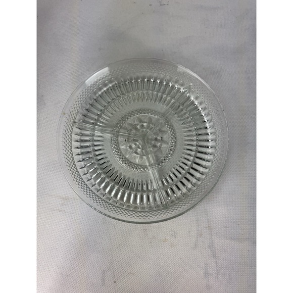 Vintage Cut Clear Glass Divided Relish Tray Candy Dish 10 inches - Picture 1 of 16